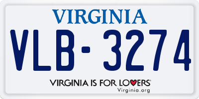 VA license plate VLB3274