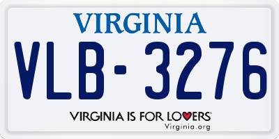 VA license plate VLB3276