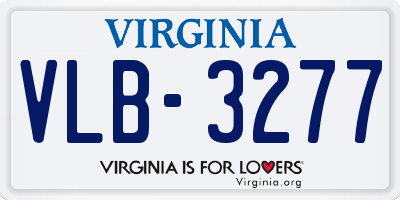VA license plate VLB3277