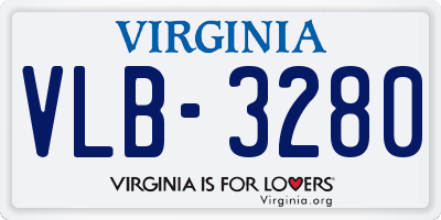 VA license plate VLB3280