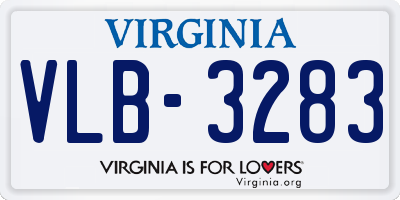 VA license plate VLB3283