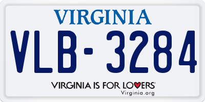 VA license plate VLB3284
