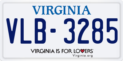 VA license plate VLB3285