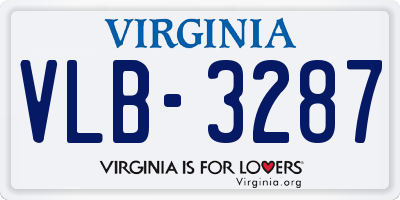 VA license plate VLB3287