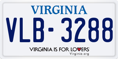 VA license plate VLB3288