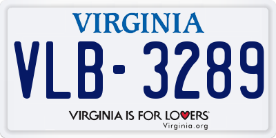 VA license plate VLB3289