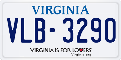VA license plate VLB3290