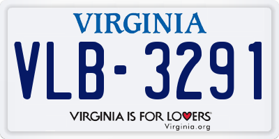 VA license plate VLB3291