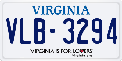 VA license plate VLB3294