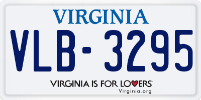 VA license plate VLB3295