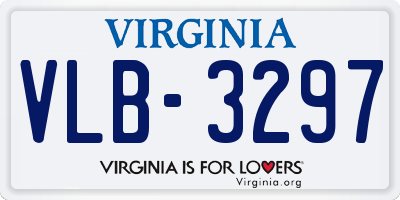VA license plate VLB3297