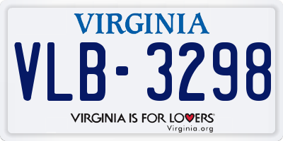 VA license plate VLB3298