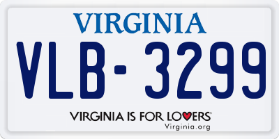 VA license plate VLB3299