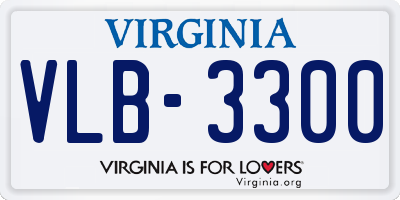 VA license plate VLB3300