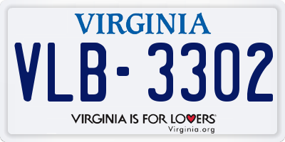 VA license plate VLB3302