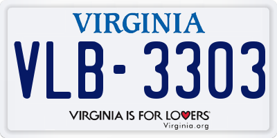 VA license plate VLB3303