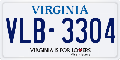 VA license plate VLB3304