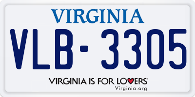 VA license plate VLB3305