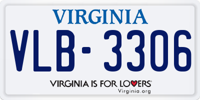 VA license plate VLB3306