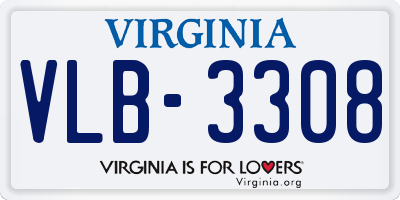 VA license plate VLB3308