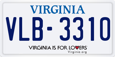 VA license plate VLB3310