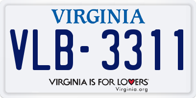 VA license plate VLB3311