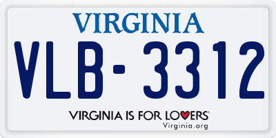 VA license plate VLB3312