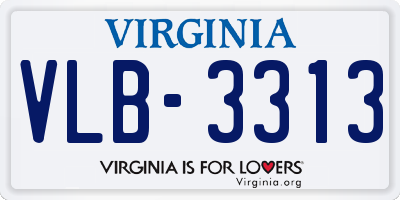 VA license plate VLB3313