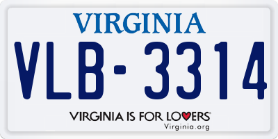 VA license plate VLB3314