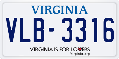 VA license plate VLB3316