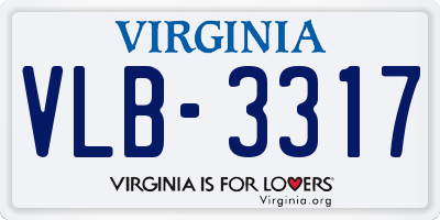 VA license plate VLB3317
