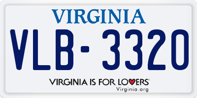 VA license plate VLB3320