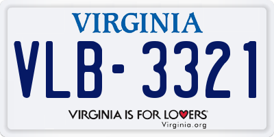 VA license plate VLB3321