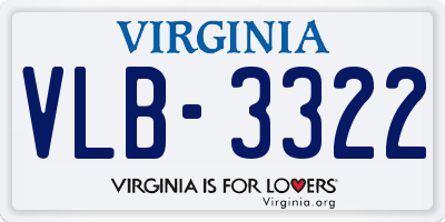 VA license plate VLB3322