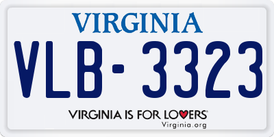 VA license plate VLB3323