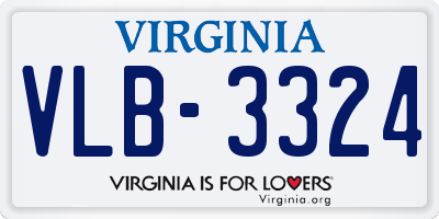 VA license plate VLB3324