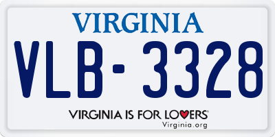 VA license plate VLB3328