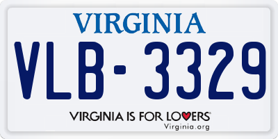 VA license plate VLB3329