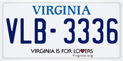 VA license plate VLB3336