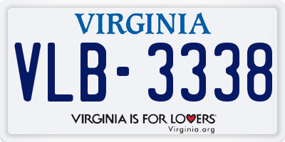 VA license plate VLB3338