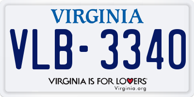 VA license plate VLB3340