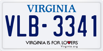 VA license plate VLB3341