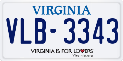 VA license plate VLB3343
