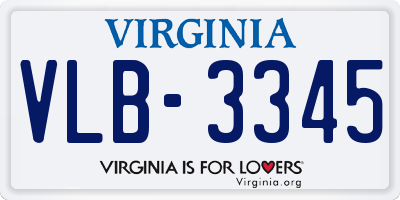 VA license plate VLB3345