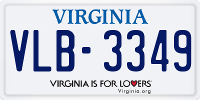 VA license plate VLB3349