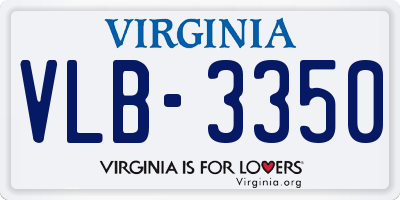 VA license plate VLB3350
