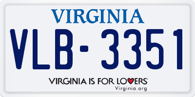 VA license plate VLB3351