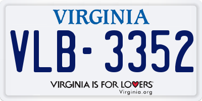 VA license plate VLB3352