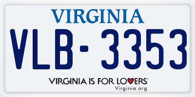 VA license plate VLB3353
