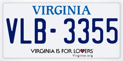 VA license plate VLB3355